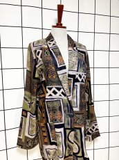 画像3: エスニック柄 フォークロア模様 レトロ USA古着 薄手ヴィンテージジャケット (3)