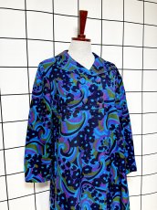 画像3: レトロ ポップサイケ 花柄 前開き レトロ ヨーロッパ古着 ヴィンテージワンピース (3)