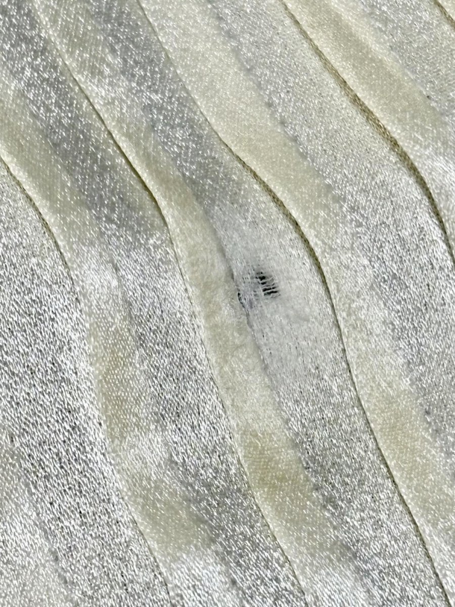 画像13: フロントタック 首元リボン ブラック オフホワイト レトロ USA古着 ヴィンテージワンピース (13)