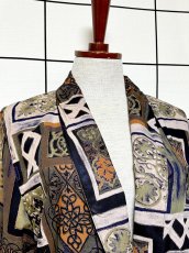 画像5: エスニック柄 フォークロア模様 レトロ USA古着 薄手ヴィンテージジャケット (5)