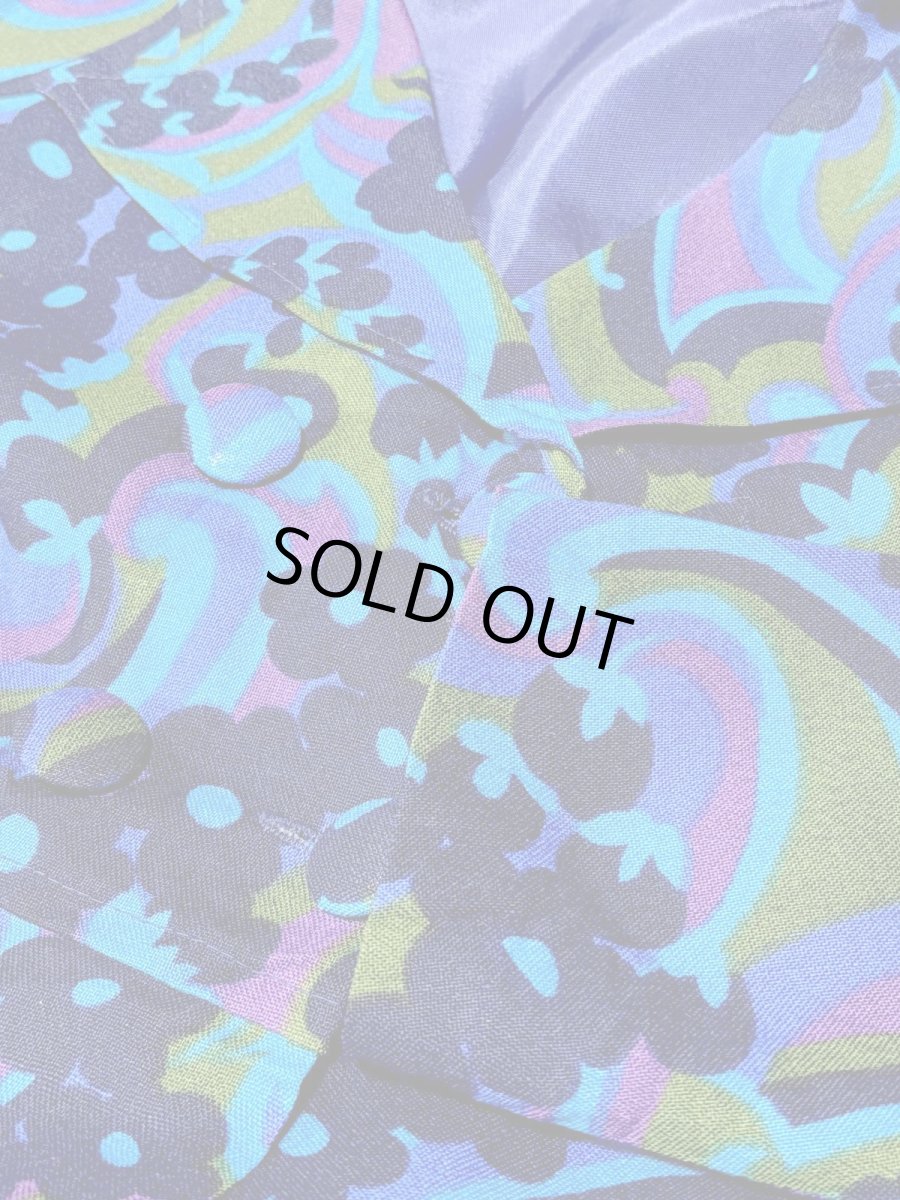 画像10: レトロ ポップサイケ 花柄 前開き レトロ ヨーロッパ古着 ヴィンテージワンピース (10)