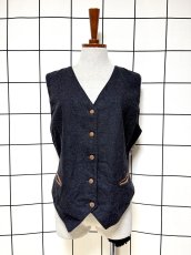 画像1: ギリシャ製 Greece 無地 レトロ ヨーロッパ古着 ヴィンテージベスト (1)