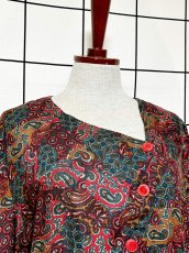 画像5: ペイズリー ウエストゴム レトロ USA古着 ヴィンテージ ワンピース (5)