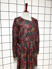 画像3: ペイズリー ウエストゴム レトロ USA古着 ヴィンテージ ワンピース (3)