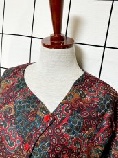 画像4: ペイズリー ウエストゴム レトロ USA古着 ヴィンテージ ワンピース (4)