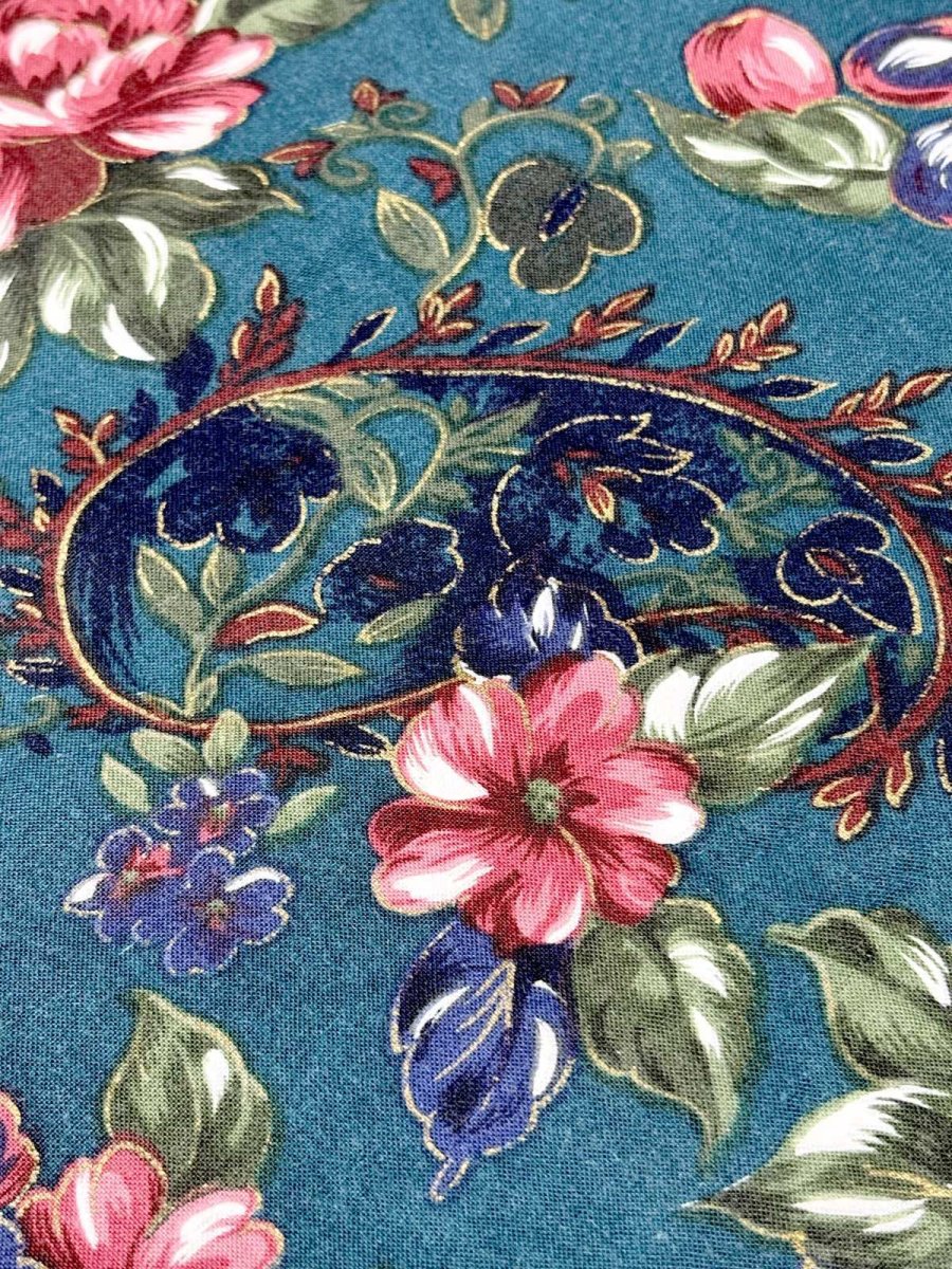 画像12: レース襟 花柄 グリーン レイヤード調 バックリボン レトロ USA古着 ヴィンテージワンピース (12)