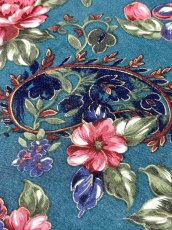 画像12: レース襟 花柄 グリーン レイヤード調 バックリボン レトロ USA古着 ヴィンテージワンピース (12)