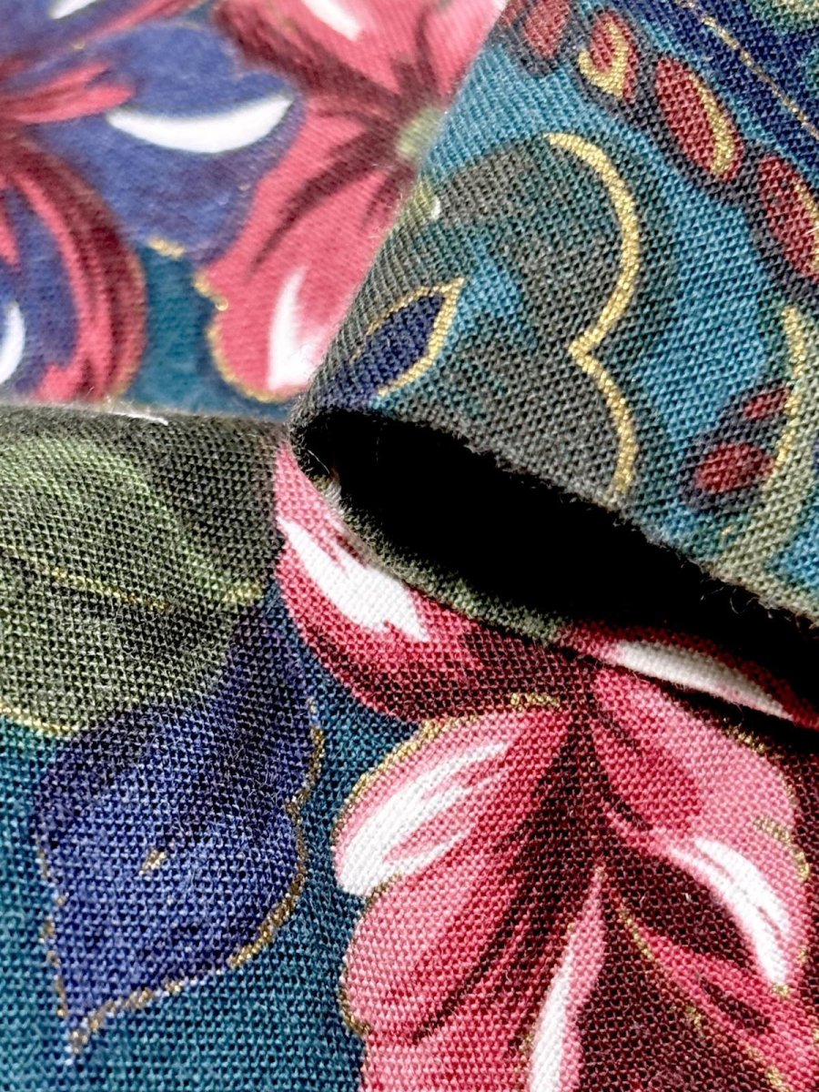 画像15: レース襟 花柄 グリーン レイヤード調 バックリボン レトロ USA古着 ヴィンテージワンピース (15)