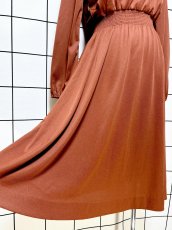 画像9: 首元フリルリボン UNIONMADE 無地 ウエストゴム レトロ USA古着 ヴィンテージワンピース (9)