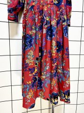 画像8: ダブル襟 花柄 レトロ USA古着 ヴィンテージワンピース (8)