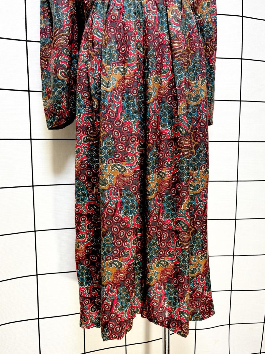画像8: ペイズリー ウエストゴム レトロ USA古着 ヴィンテージ ワンピース (8)
