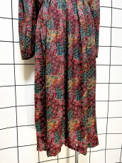 画像8: ペイズリー ウエストゴム レトロ USA古着 ヴィンテージ ワンピース (8)