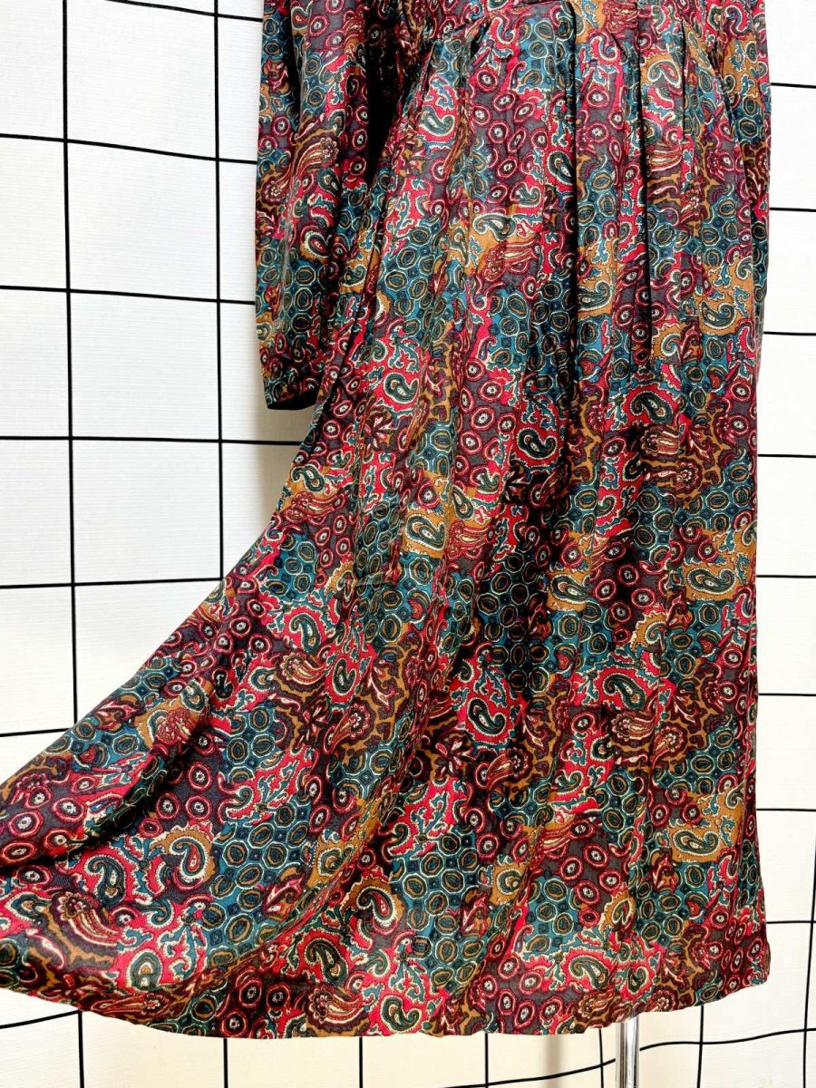 画像9: ペイズリー ウエストゴム レトロ USA古着 ヴィンテージ ワンピース (9)