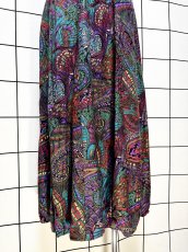 画像3: ペイズリー 総柄 ウエストゴム レトロ USA古着 ヴィンテージスカート (3)