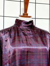 画像6: チェック柄 ハイネック プルオーバー レトロ USA古着 シャツ ヴィンテージトップス (6)