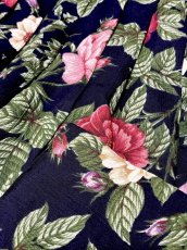 画像7: 花柄 ネイビー レトロ USA古着 ヴィンテージスカート (7)