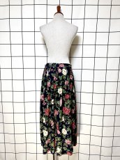 画像6: 花柄 ネイビー レトロ USA古着 ヴィンテージスカート (6)