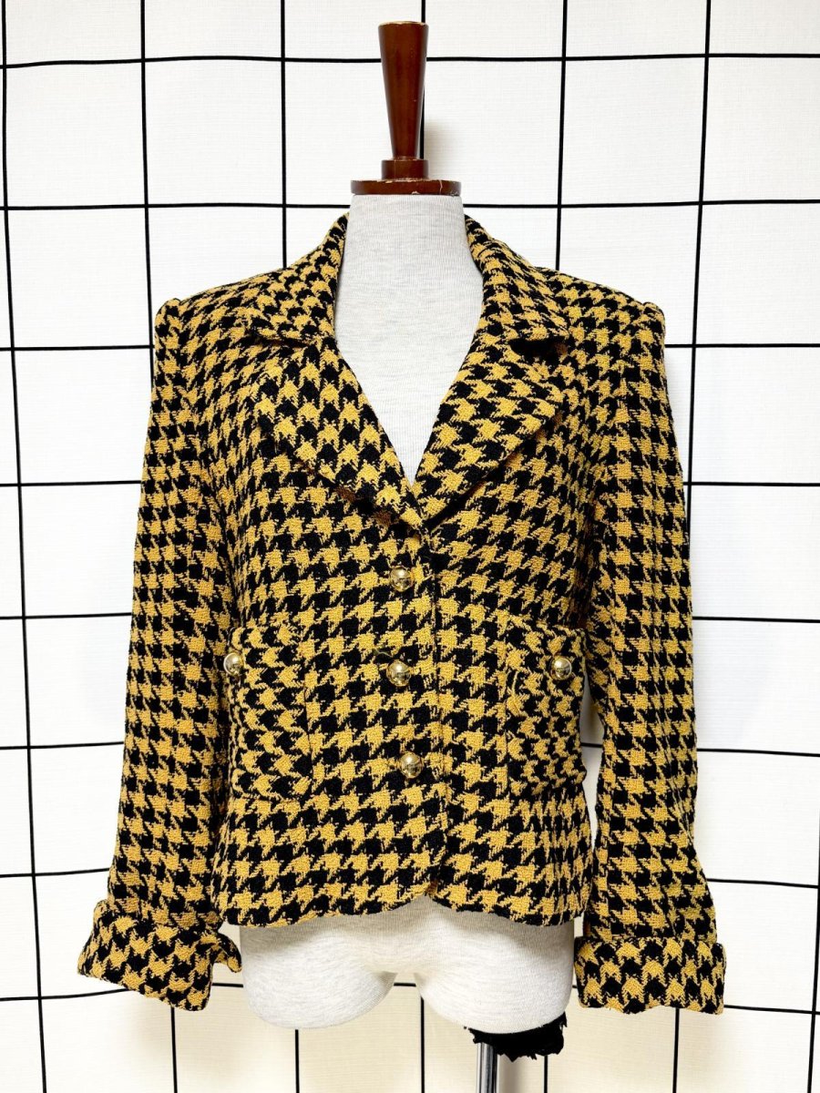 画像1: 千鳥格子柄 レトロ USA古着 ヴィンテージジャケット (1)