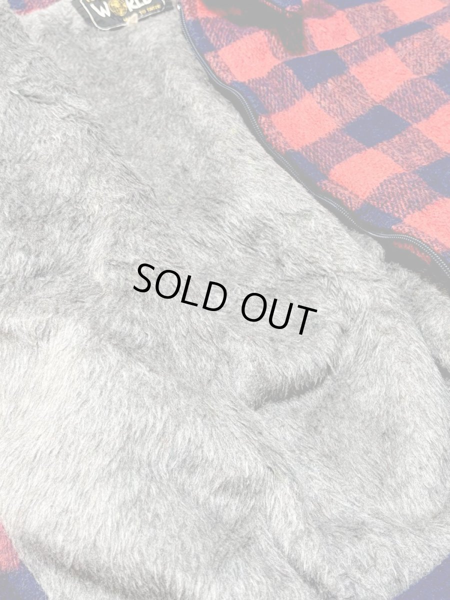 画像12: チェック柄 ジップアップ レトロ ヨーロッパ古着 ジャンパー ヴィンテージブルゾンジャケット (12)