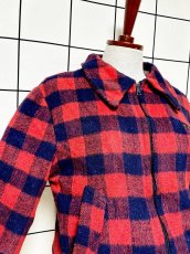 画像6: チェック柄 ジップアップ レトロ ヨーロッパ古着 ジャンパー ヴィンテージブルゾンジャケット (6)