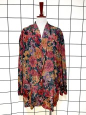 画像1: 花柄 レトロ USA古着 薄手 ヴィンテージジャケット (1)