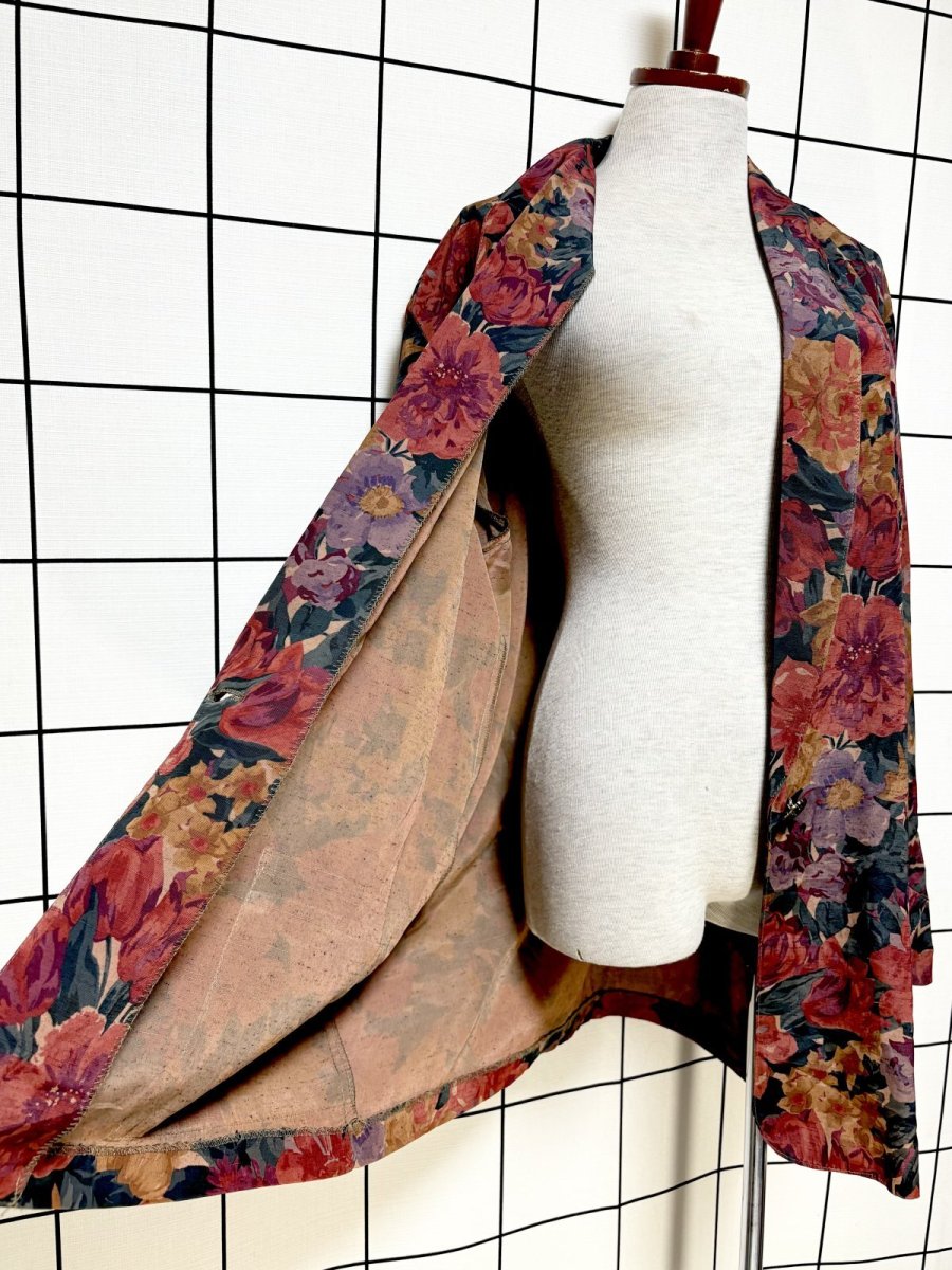 画像8: 花柄 レトロ USA古着 薄手 ヴィンテージジャケット (8)