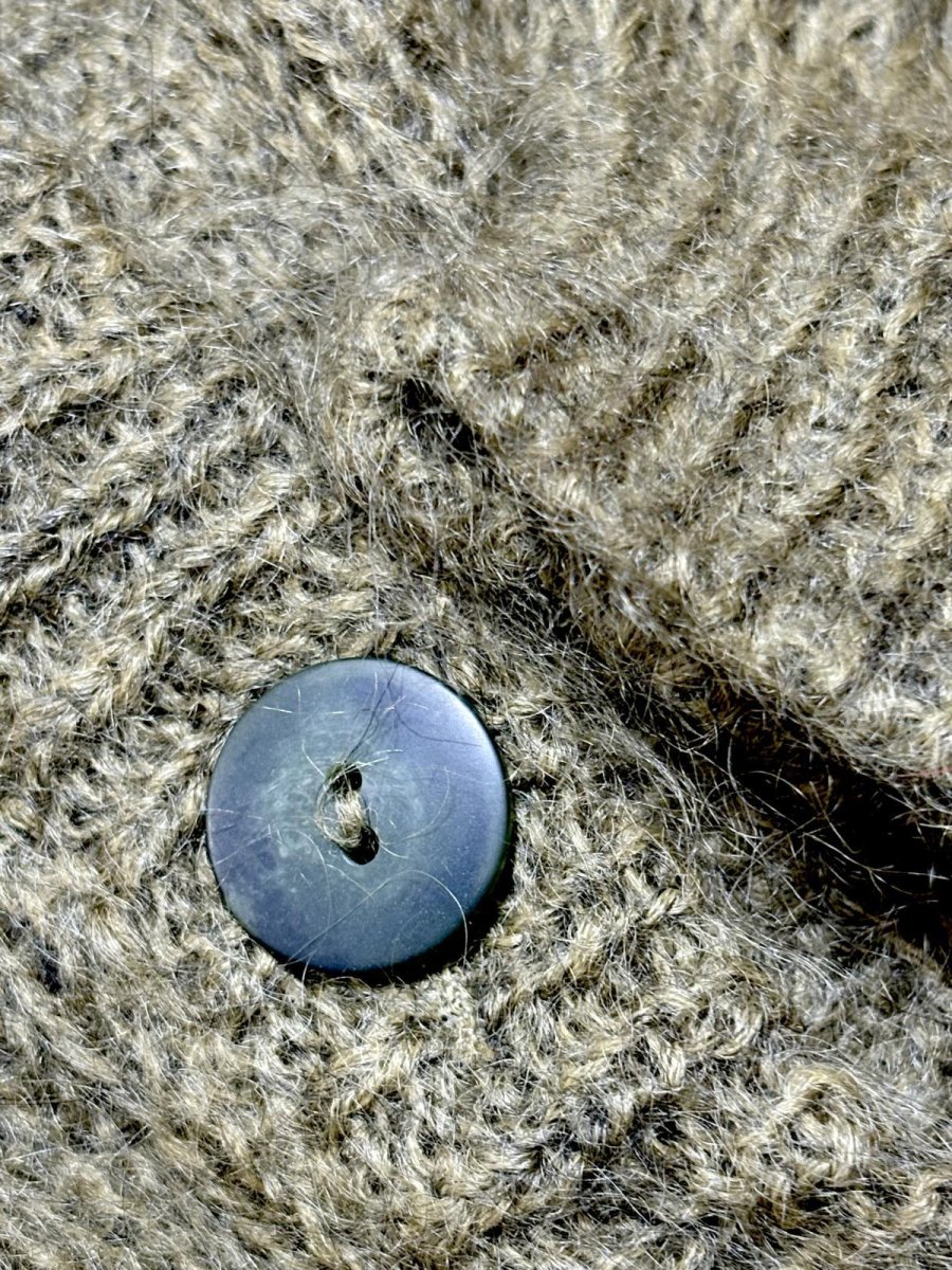 画像13: イタリア製 Italy ハットやブーツ模様編み モヘア レトロ ヨーロッパ古着 ヴィンテージニットカーディガン (13)