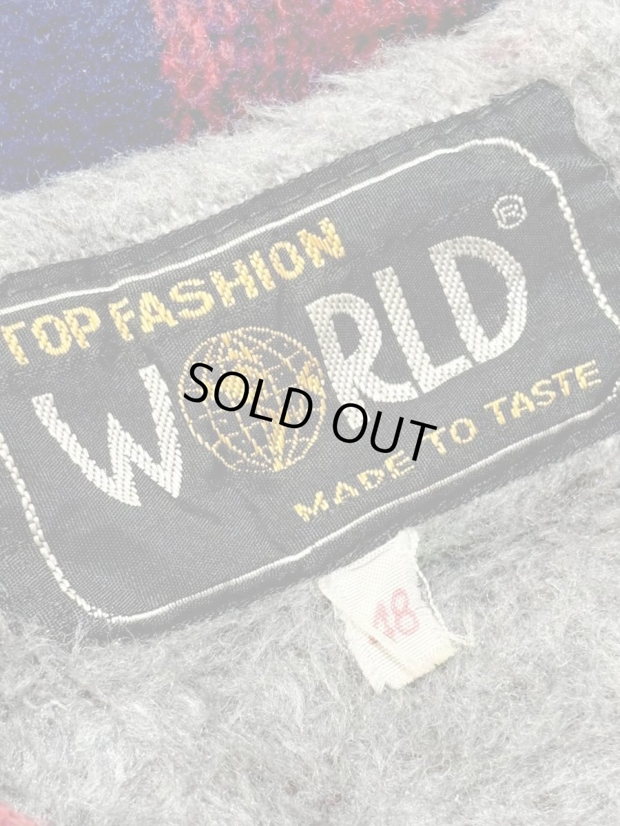 画像13: チェック柄 ジップアップ レトロ ヨーロッパ古着 ジャンパー ヴィンテージブルゾンジャケット (13)