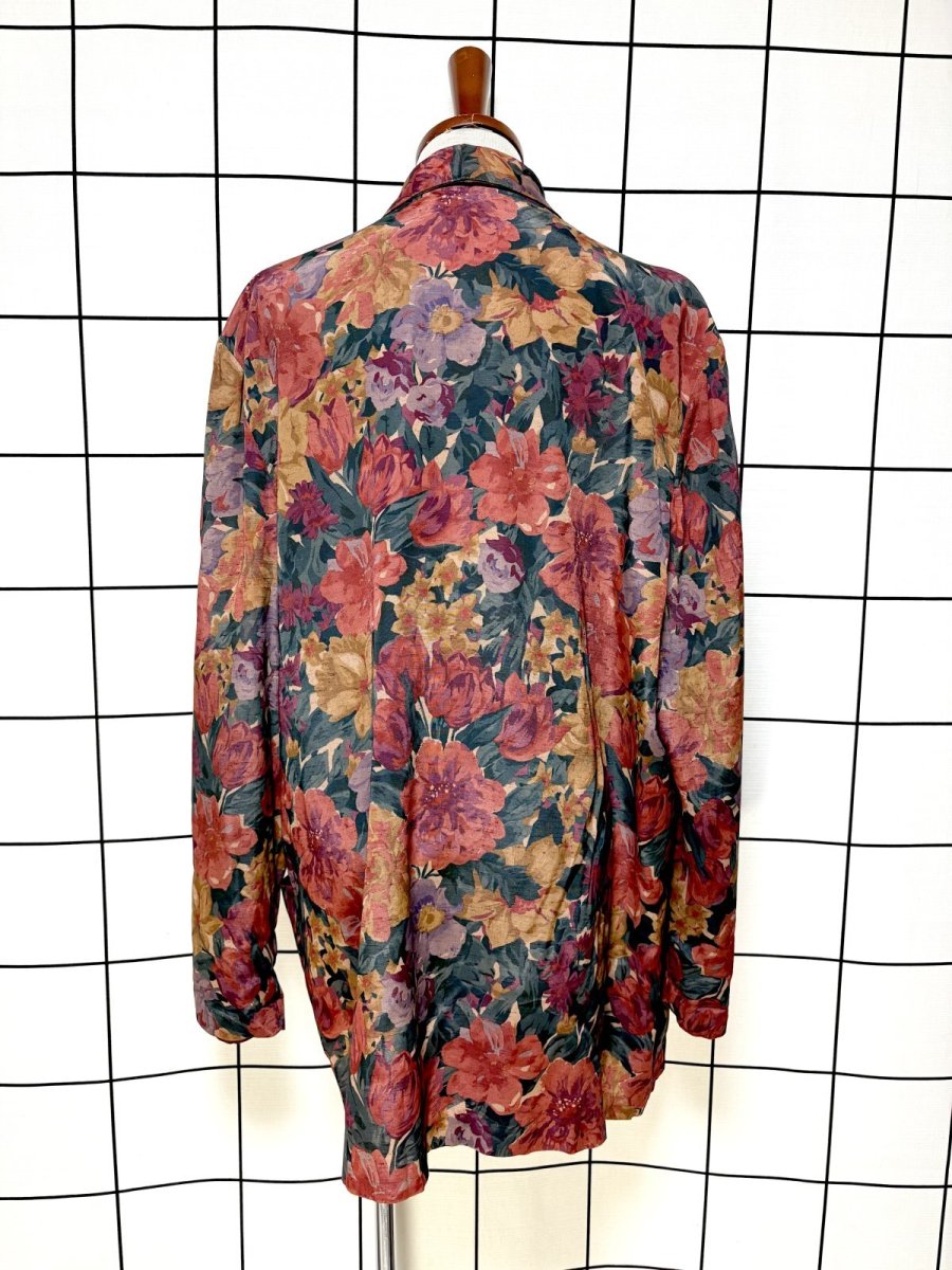 画像2: 花柄 レトロ USA古着 薄手 ヴィンテージジャケット (2)