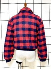画像2: チェック柄 ジップアップ レトロ ヨーロッパ古着 ジャンパー ヴィンテージブルゾンジャケット (2)