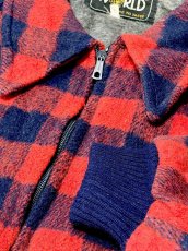 画像9: チェック柄 ジップアップ レトロ ヨーロッパ古着 ジャンパー ヴィンテージブルゾンジャケット (9)