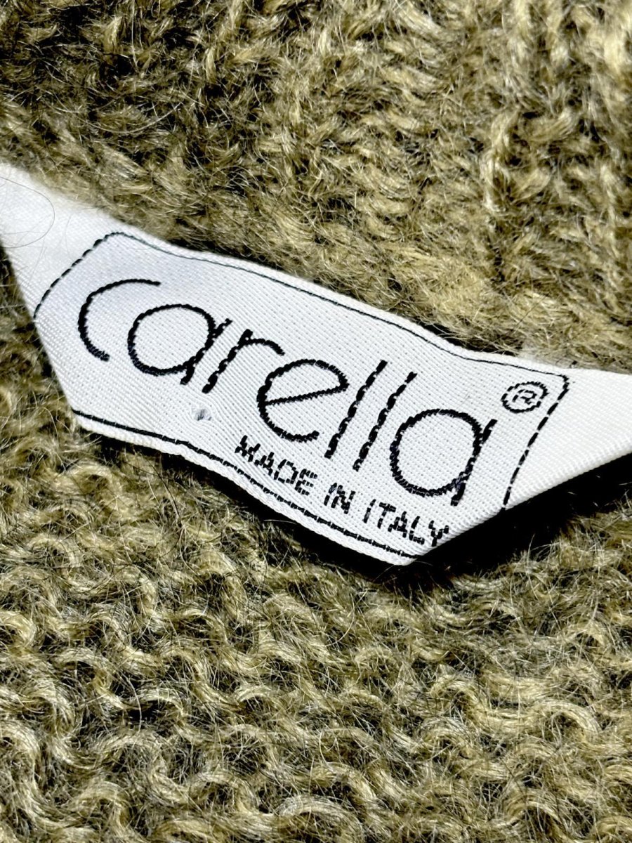 画像14: イタリア製 Italy ハットやブーツ模様編み モヘア レトロ ヨーロッパ古着 ヴィンテージニットカーディガン (14)