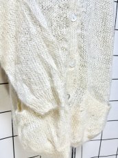 画像7: オフホワイト 無地 大きめサイズ オーバーサイズ モヘア レトロ USA古着 ヴィンテージニットカーディガン (7)