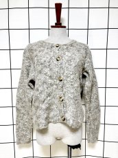 画像1: 優しい配色 モヘア レトロ USA古着 ヴィンテージニットカーディガン (1)