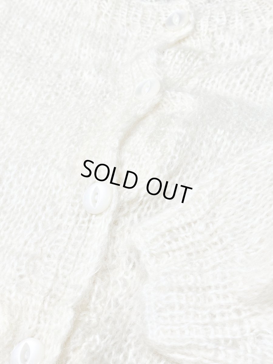 画像8: オフホワイト 無地 大きめサイズ オーバーサイズ モヘア レトロ USA古着 ヴィンテージニットカーディガン (8)