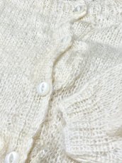 画像8: オフホワイト 無地 大きめサイズ オーバーサイズ モヘア レトロ USA古着 ヴィンテージニットカーディガン (8)