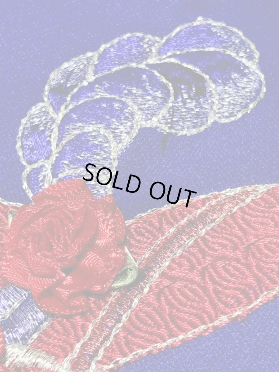 画像12: ハット刺繍 薔薇装飾 パープル レトロ Mexico 古着 ヴィンテージスウェット (12)