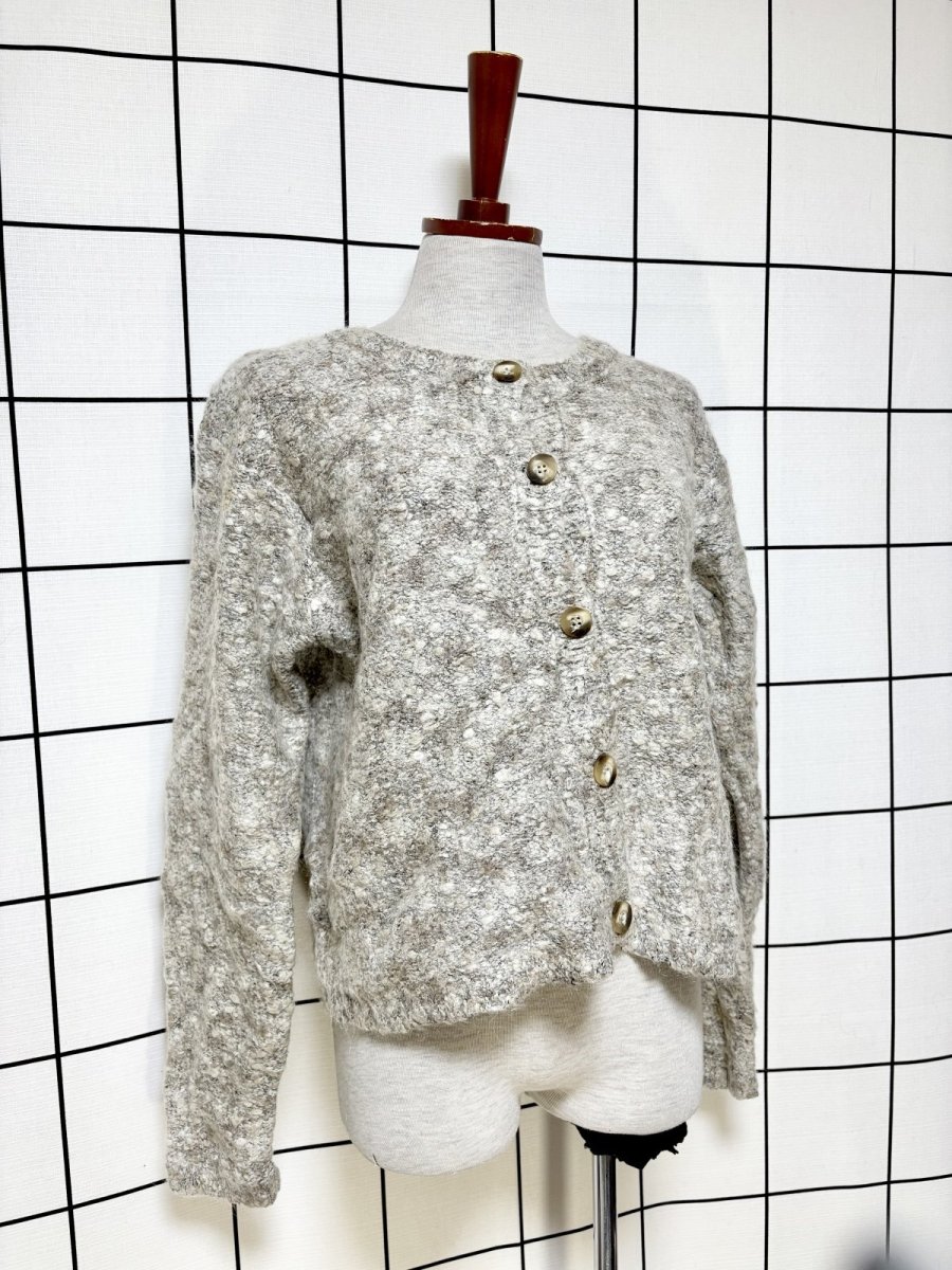 画像3: 優しい配色 モヘア レトロ USA古着 ヴィンテージニットカーディガン (3)