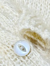 画像9: オフホワイト 無地 大きめサイズ オーバーサイズ モヘア レトロ USA古着 ヴィンテージニットカーディガン (9)