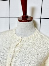 画像4: オフホワイト 無地 大きめサイズ オーバーサイズ モヘア レトロ USA古着 ヴィンテージニットカーディガン (4)