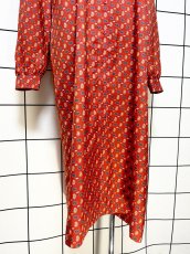 画像8: 小さなペイズリーモチーフ 前開き レトロ USA古着 ヴィンテージワンピース (8)