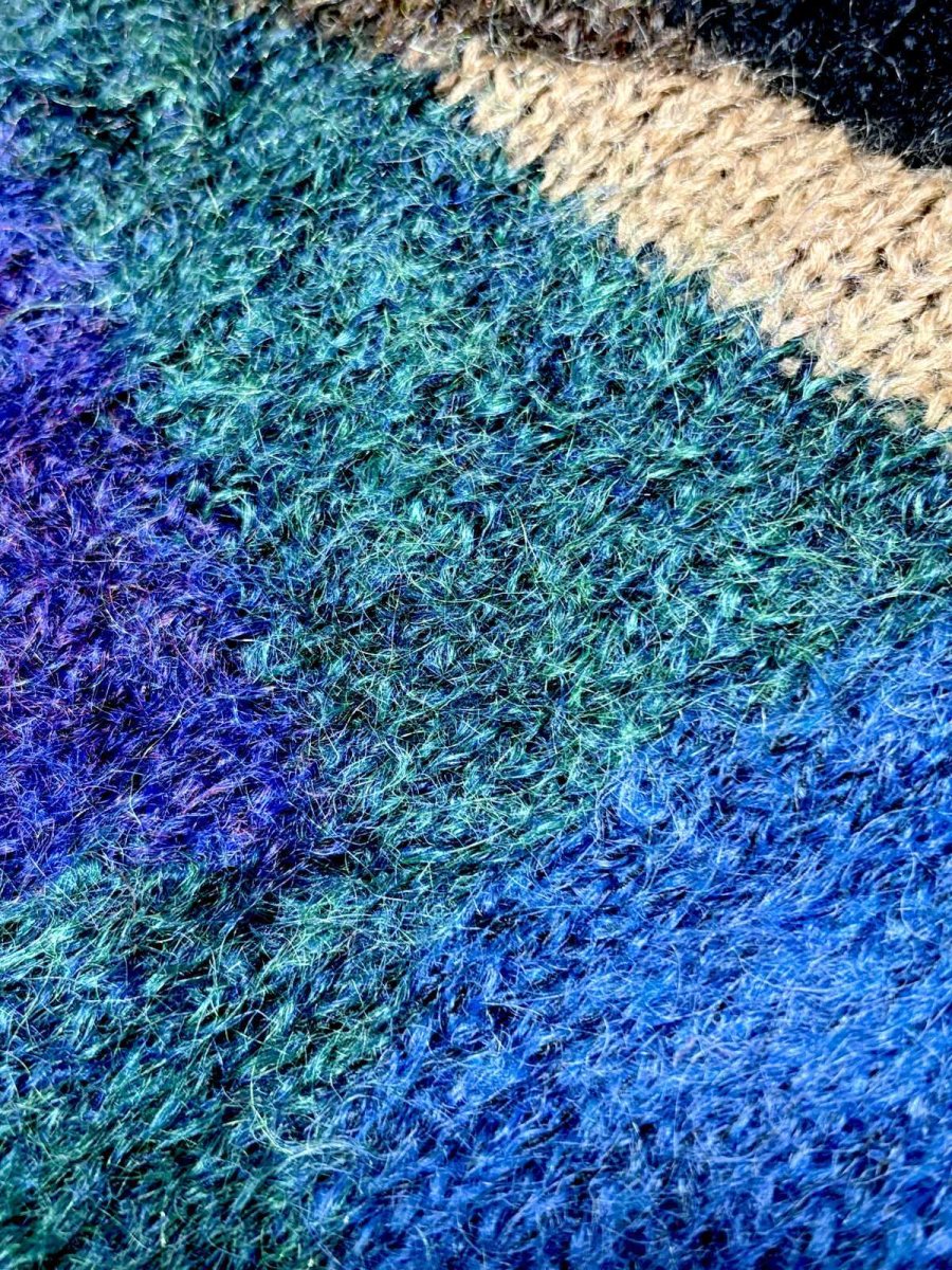 画像10: マルチカラー レトロ ヨーロッパ古着 ヴィンテージニットカーディガン (10)