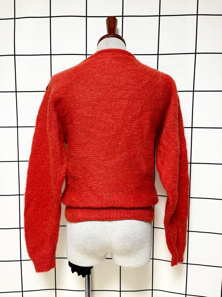 画像2: バイカラー ジグザグ模様 レッド ブラック レッド USA古着 プルオーバー ヴィンテージニットセーター (2)