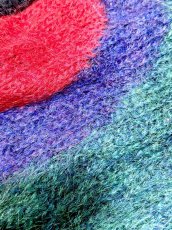 画像9: マルチカラー レトロ ヨーロッパ古着 ヴィンテージニットカーディガン (9)