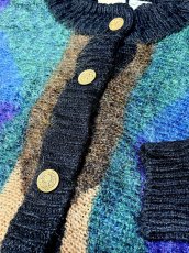 画像8: マルチカラー レトロ ヨーロッパ古着 ヴィンテージニットカーディガン (8)