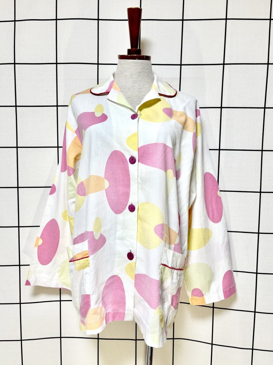 画像1: レトロポップ ホワイト レトロ USA古着 ヴィンテージテーラードジャケット (1)