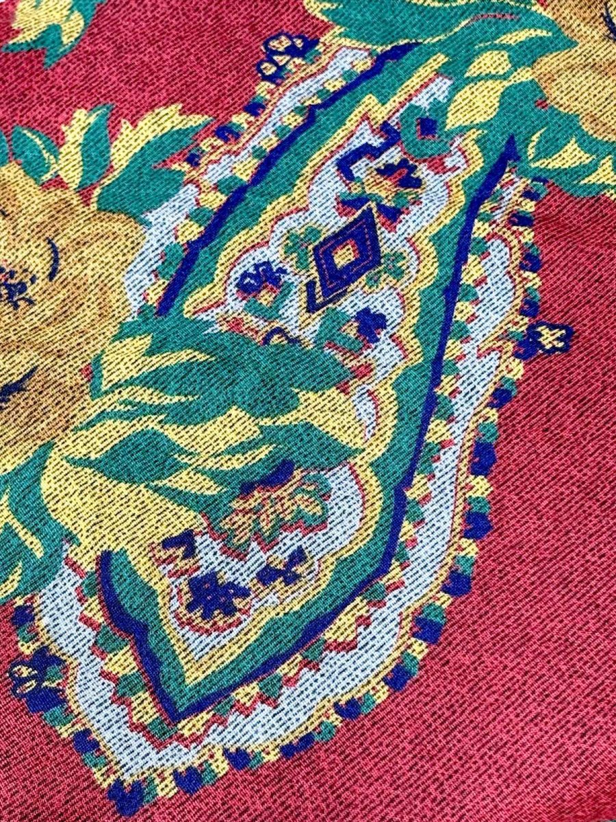 画像9: ペイズリー 花柄 ウエストゴム レトロ USA古着 ヴィンテージスカート (9)