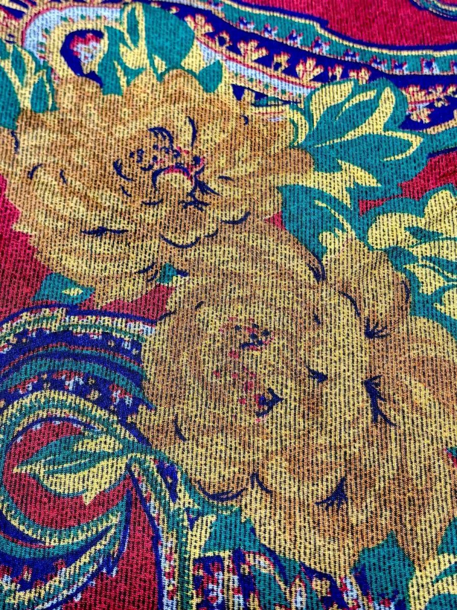 画像8: ペイズリー 花柄 ウエストゴム レトロ USA古着 ヴィンテージスカート (8)