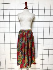 画像5: ペイズリー 花柄 ウエストゴム レトロ USA古着 ヴィンテージスカート (5)
