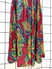 画像3: ペイズリー 花柄 ウエストゴム レトロ USA古着 ヴィンテージスカート (3)